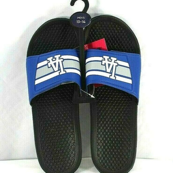 LA Dodgers Striped Shower Slides Big Logo FOCO  ML main image 4